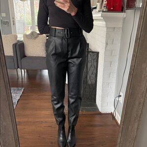 Zara Faux Black Leather Pants